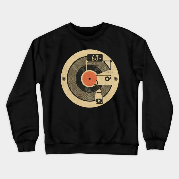 45 Record Adapter (Distressed) Crewneck Sweatshirt by Aldrvnd